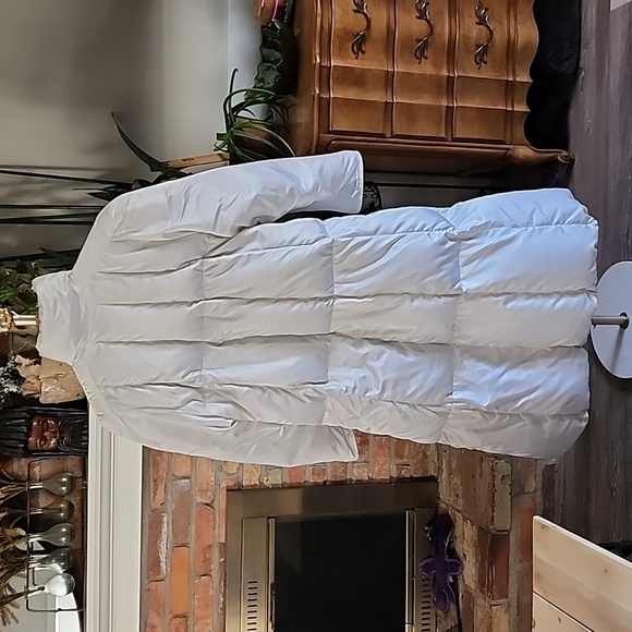 Vintage Bill Blass Womens Down Filled Full length Puffer Parka Coat White Sz 14 - Picture 7 of 15